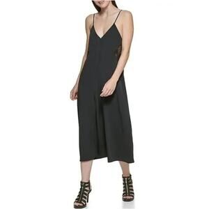 DKNY Black Mesh Slip Dress Y2K Goth Midi Lingerie Aesthetic XS